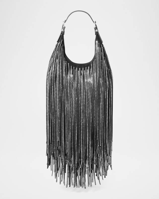 Nolita Studded Fringe Suede Hobo Bag